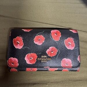 Coach Black and Red Poppy Wallet